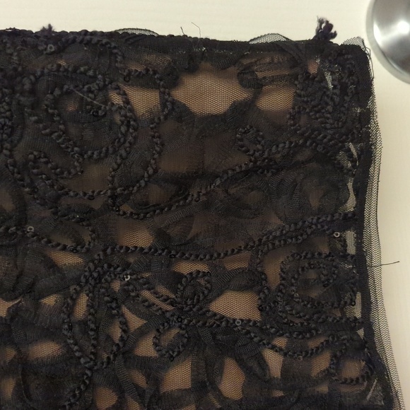 Max Studio Black Sleeveless Mini Dress Floral Lace Embroidered Sequin Si… - Picture 4 of 10